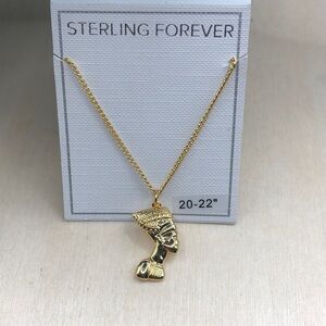 Sterling Forever Nefertiti Egyptian Queen Pendant Necklace.